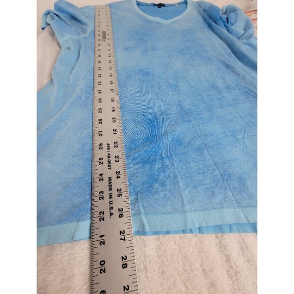 Patrick Assaraf Mens V-Neck Short Sleeve T-Shirt XXL Tie-Dye Blue Pima Cotton - Picture 8 of 8